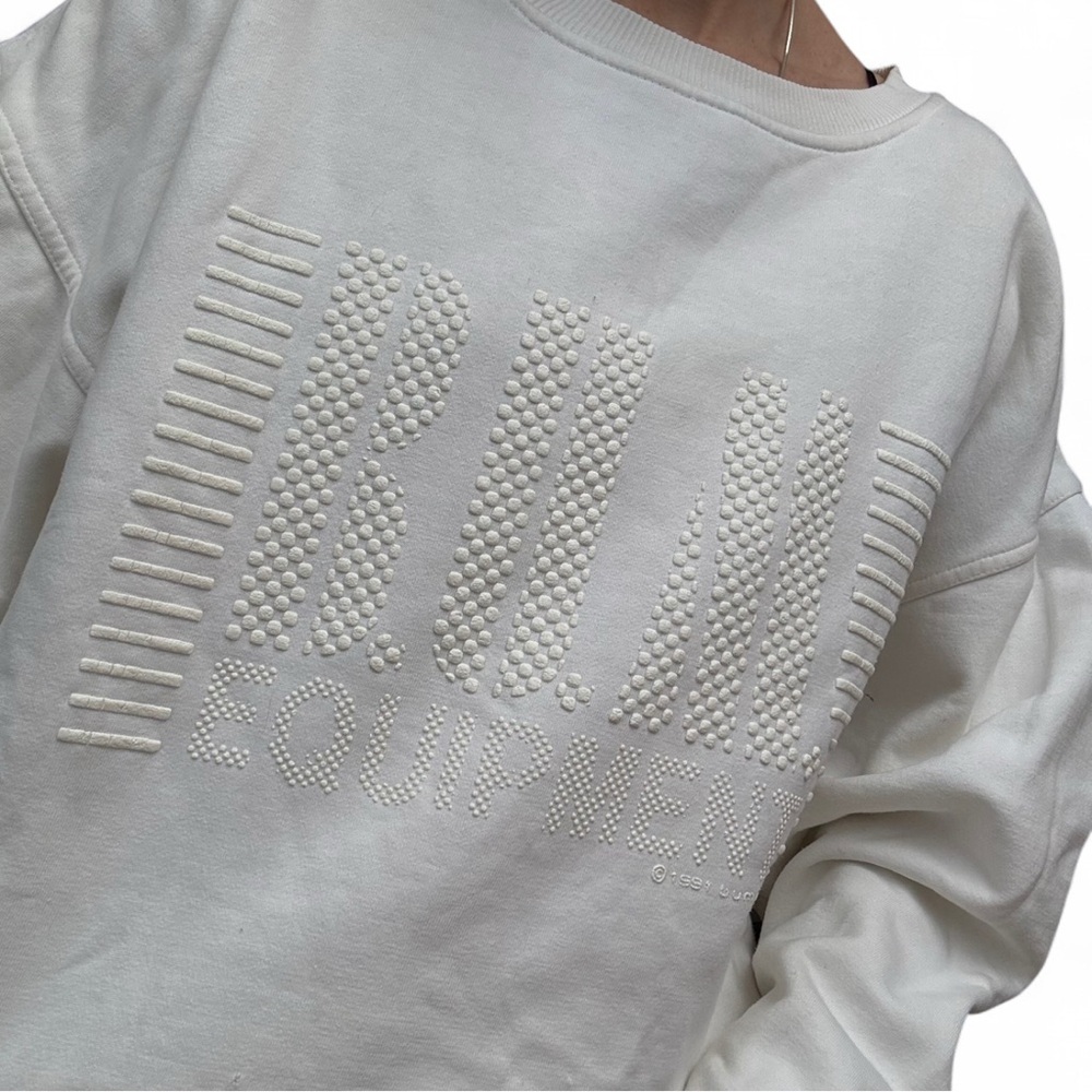 B.U.M. Equipment Men's White Crewneck Sweater